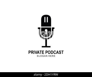 Podcast Musik Schlüssel Logo Symbol Symbole Designs Stock Vektor