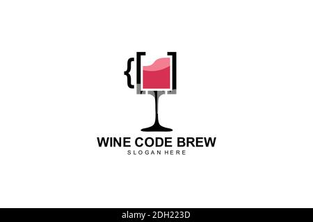 Bier Code Logo Design Bar Codierung einfach Stock Vektor
