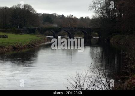 Der Fluss Slaney fließt unter der Brücke von Bundlody, County Wexford, Irland, Europa Stockfoto