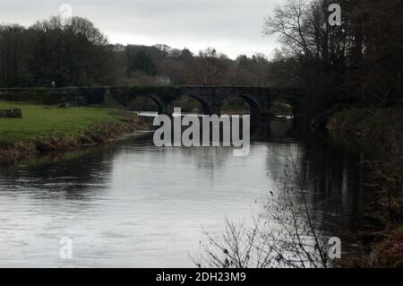 Der Fluss Slaney fließt unter der Brücke von Bundlody, County Wexford, Irland, Europa Stockfoto