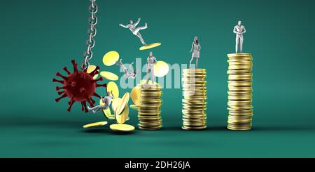 Wirtschaftliche Auswirkungen des Coronavirus Stockfoto