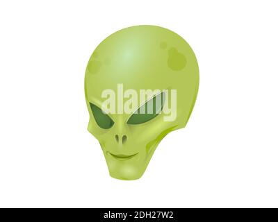 Grün Alien auf weißem Hintergrund - 3d-Rendering Stockfoto