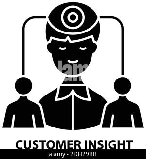 Customer Insight Symbol Symbol, schwarzes Vektorzeichen mit editierbaren Konturen, Konzeptdarstellung Stock Vektor