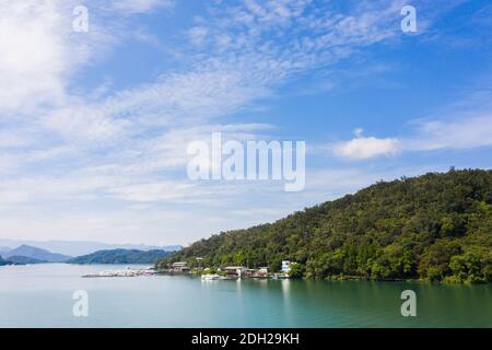 Luftaufnahme der berühmten Sun Moon Lake Landschaft Stockfoto