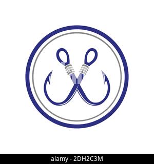 Abstrakt Angeln Haken Logo Symbol Konzept Grafik Vektor Design Stock Vektor