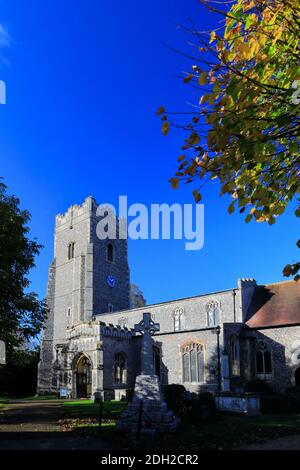 St Marys Kirche, Ixworth Dorf, Suffolk County, England, Großbritannien Stockfoto