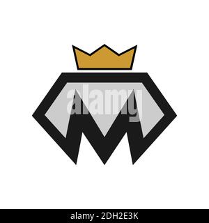 Abstrakter Buchstabe m König Diamant Logo Symbol Vektor Konzept Design Stock Vektor