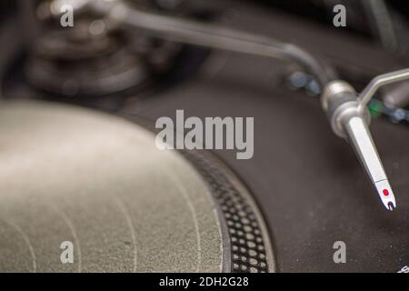 Nahaufnahme eines Drehtisches Stockfoto