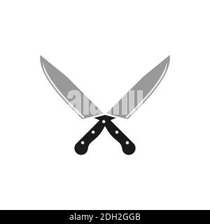 Abstract zwei Messer Symbol Logo Vektor Design Konzept Stock Vektor