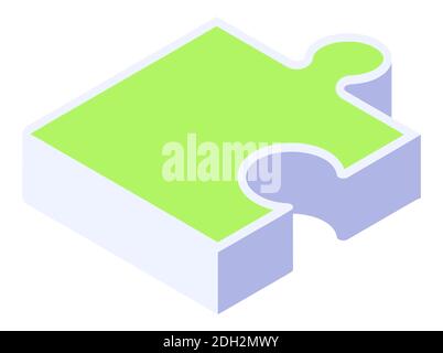 Isometrisches Puzzle-Symbol, Puzzle-Element isoliert Vektor-Illustration Stock Vektor