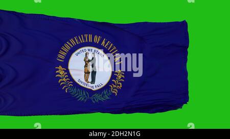 Flagge von Kentucky auf dem grünen Bildschirm. Perfekt für Ihren eigenen Hintergrund mit grünem Bildschirm. 3d-Rendering Stockfoto