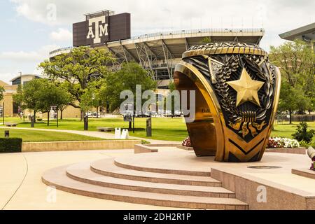 Blick auf die Texas AM University in College Station, Texas Stockfoto