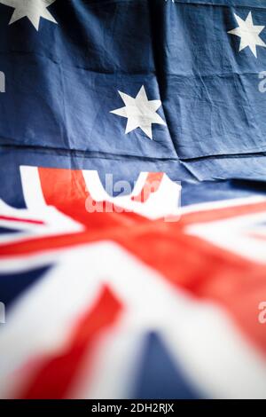 Australische Flagge für den Nationalfeiertag 26. Januar Stockfoto