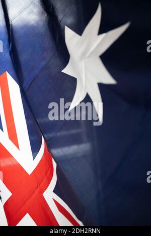 Australische Flagge für den Nationalfeiertag 26. Januar Stockfoto