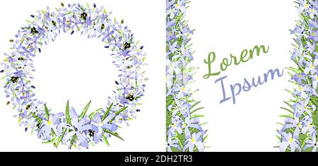 Satz von Vektor hatte florale Vorlagen gezeichnet. Für romantische und ostern Design, Ankündigungen, Grußkarten, Plakate, Werbung Stock Vektor