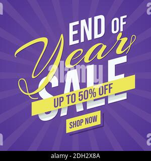 Set von End of Year Sale Banner für Werbung. Vektorgrafik EPS.8 EPS.10 Stock Vektor