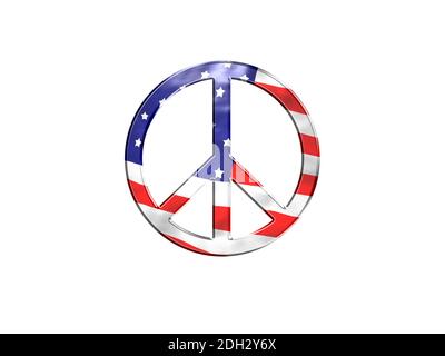 Schönes Logo mit der Flagge der vereinigten Staaten - 3d-Rendering Stockfoto