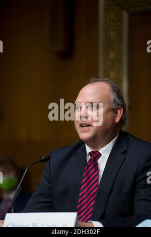 Washington, Vereinigte Staaten Von Amerika. Dezember 2020. Charles W. Cook, Jr. erscheint vor einem Senatsausschuss für Umwelt und öffentliche Arbeiten - Unterausschuss für saubere Luft und nukleare Sicherheit Anhörung über seine bevorstehende Ernennung zum Mitglied des Verwaltungsrats der Tennessee Valley Authority im Dirksen Senate Office Building auf dem Capitol Hill in Washington, DC, Mittwoch, 9. Dezember 2020. Quelle: Rod Lampey/CNP Credit: dpa/Alamy Live News Stockfoto