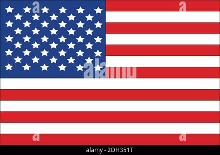 Isolierte amerikanische Flagge, Noth Amerika Länderflagge. Stock Vektor