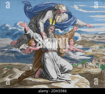 Gott zeigt Moses das verheißene Land. Dueronomie; Kapitel 34. Stich von Julius Schnorr von Carolsfeld (1794-1872). Stockfoto