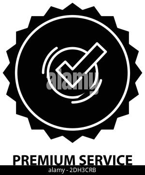 Premium-Service-Symbol, schwarzes Vektorzeichen mit editierbaren Striche, Konzeptdarstellung Stock Vektor