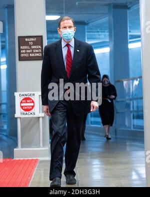 Washington, USA 09. Dezember 2020. 9. Dezember 2020 - Washington, DC, USA: US-Senator Richard Blumenthal (D-CT) bei der Senate Subway. (Foto: Michael Brochstein/Sipa USA) Quelle: SIPA USA/Alamy Live News Stockfoto