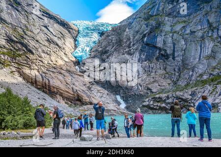 Gletscher Briksdalsbreen, Norwegen Stockfoto