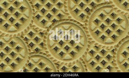 Kekse mit Schokoladenfüllung in Nahaufnahme, Schokolade gebackene Waren. Stockfoto