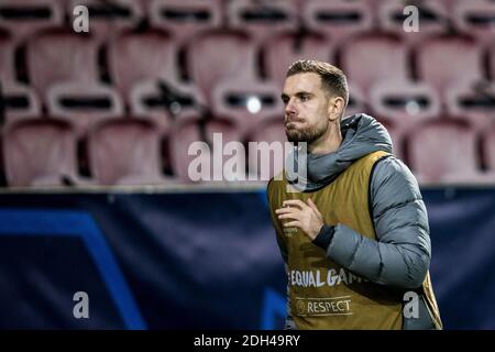 Herning, Dänemark. Dezember 2020. Jordan Henderson vom FC Liverpool beim UEFA Champions League Spiel zwischen dem FC Midtjylland und dem FC Liverpool in der MCH Arena in Herning. (Foto Kredit: Gonzales Foto/Alamy Live News Stockfoto