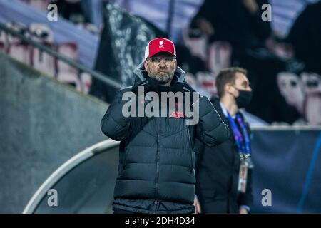 Herning, Dänemark. Dezember 2020. Cheftrainer Jürgen Klopp vom FC Liverpool beim UEFA Champions League Spiel zwischen FC Midtjylland und FC Liverpool in der MCH Arena in Herning. (Foto Kredit: Gonzales Foto/Alamy Live News Stockfoto