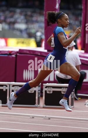 Allyson Felix aus den USA in der ersten Runde der 400-Meter-Frauen während der IAAF Leichtathletik-Weltmeisterschaften 2017 im Olympiastadion, Queen Elisabeth Park, London, Großbritannien am 6. August 2017 Foto von Henri Szwarc/ABACAPRESS.COM Stockfoto