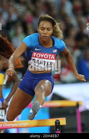 Kori Carter aus den USA während des dritten Tages der IAAF Leichtathletik-Weltmeisterschaften 2017 im Olympiastadion, Queen Elisabeth Park, London, Großbritannien, am 7. August 2017 Foto von Giuliano Bevilacqua/ABACAPRESS.COM Stockfoto