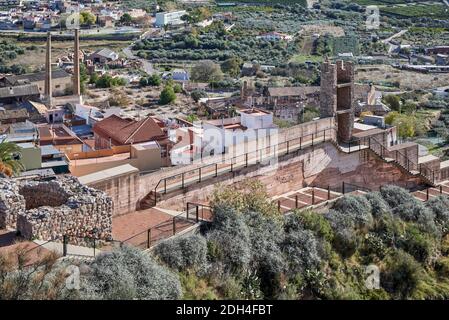 Mauer in der Burg von Onda Festung erklärt eine historisch-künstlerische Stätte und Asset von kulturellem Interesse. Castellon de la Plana, Spanien, Europa Stockfoto