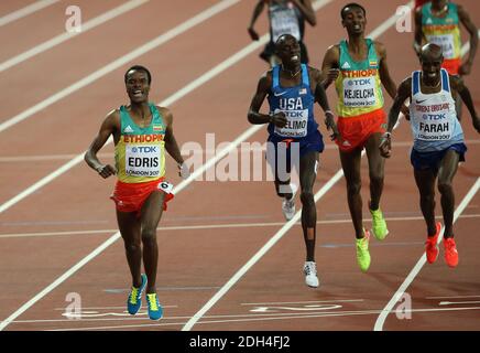 Der Äthiopier Muktar EDRIS gewinnt die 5000 m. am Samstag, den 12. August 2017, gewinnt er am 9. Tag der IAAF-Weltmeisterschaft 2017 im Londoner Stadion in London, Großbritannien. Foto von Giuliano Bevilacqua/ABACAPRESS.COM Stockfoto