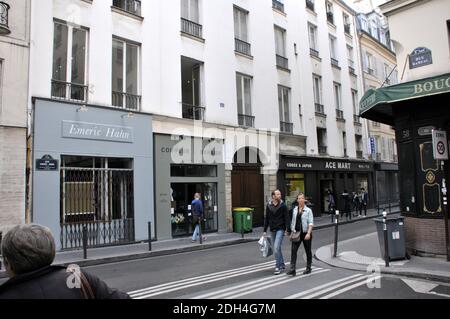 Vue generale des futurs nouveaux locaux du parti politique du President de la Republique, Emmanuel Macron, la Republique en Marche (LREM), dans la rue Saint Anne a Paris, France le 16 Aout 2017. Le mouvement macroniste devrait poser ses cartons en septembre. Foto von Alain Apaydin/ABACAPRESS.COM Stockfoto