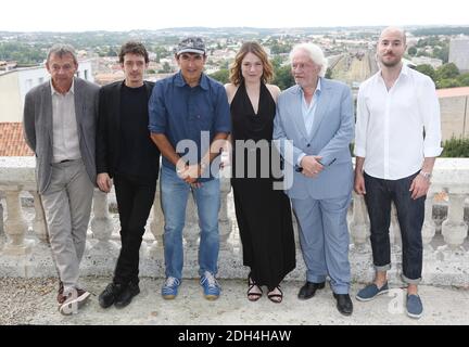 Pierre Lemaître, Nahuel Perez Biscayart, Albert Dupontel, Emilie Dequenne, Niels Arestrop und Kyan Khojandi auf der Fotoserie für Au Revoir La-Haut im Rahmen des 10. Angouleme Film Festivals in Angouleme, Frankreich am 22. August 2017. Foto von Jerome Domine/ABACAPRESS.COM Stockfoto