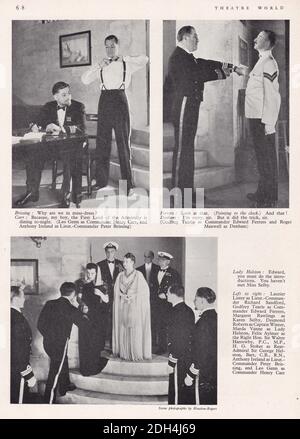 Vintage-Szenen aus dem Stück 'der blinkende Strom' 1939. Stockfoto