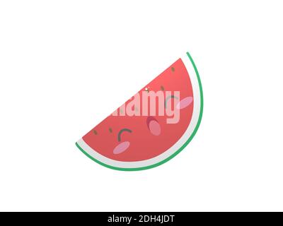 Sehr schönes Stück Wassermelone auf weißem Hintergrund - 3d Rendering Stockfoto