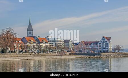 Friedrichshafen, Seeseite Promenade, St. Nikolaus Stockfoto