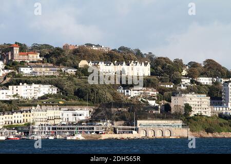 Torquay, Devon: Torquay Marina und Stadt mit Blick über Torbay Stockfoto