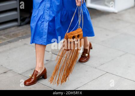 Street Style, Ankunft bei JW Anderson Frühjahr-Sommer 2018 Show im Yeomanry House, in London, Großbritannien, am 16. September 2017. Foto von Marie-Paola Bertrand-Hillion/ABACAPRESS.COM Stockfoto