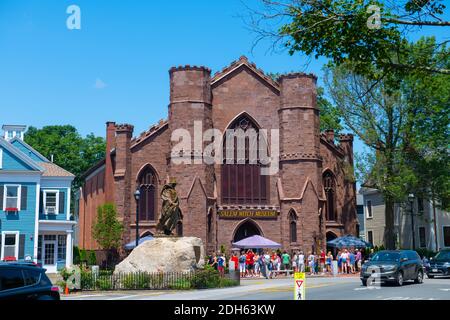 Salem Witch Museum am Washington Square neben Salem Common im historischen Stadtzentrum von Salem, Massachusetts, USA. Stockfoto