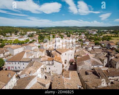 Drohnenansicht vom Himmel Ove rRuoms Ardeche Frankreich Stockfoto