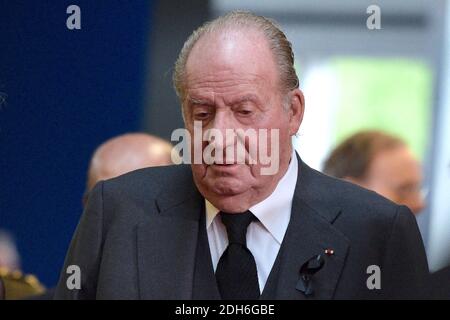 Datei Foto vom 1. Juli 2017 von Juan Carlos 1. König von Spanien und seiner Frau Sophie von Griechenland im Europäischen Parlament in Straßburg während der Hommage an Helmut Kohl am 1. Juni 2017 in Straßburg, Nordostfrankreich. Foto von Nicolas Roses/ABACAPRESS.COM Stockfoto