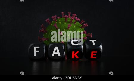 Fake News Fakten Corona Virus Stockfoto