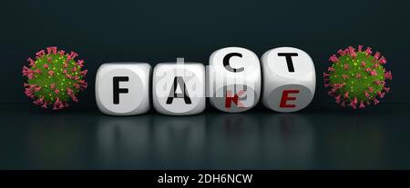 Fake News Fakten Corona Virus Stockfoto