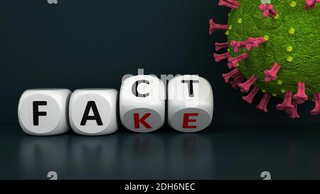 Fake News Fakten Corona Virus Stockfoto