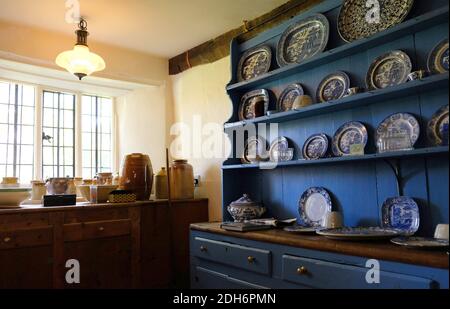 Interieur des antiken Herrenhauses Avebury aus dem 16. Jahrhundert in Avebury England Stockfoto