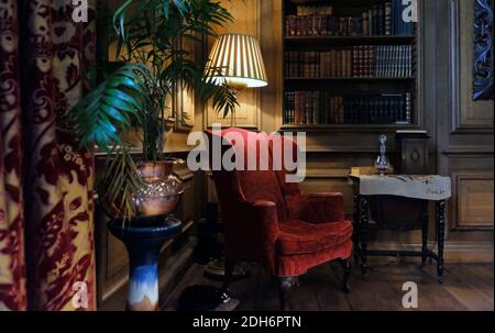 Interieur des antiken Herrenhauses Avebury aus dem 16. Jahrhundert in Avebury England Stockfoto