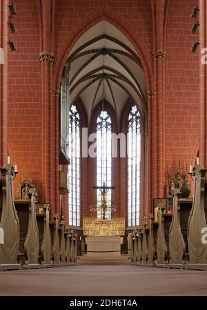 Kaiserdom St. Bartholomäus, Mittelschiff nach Osten, Frankfurt am Main, Deutschland, Europa Stockfoto